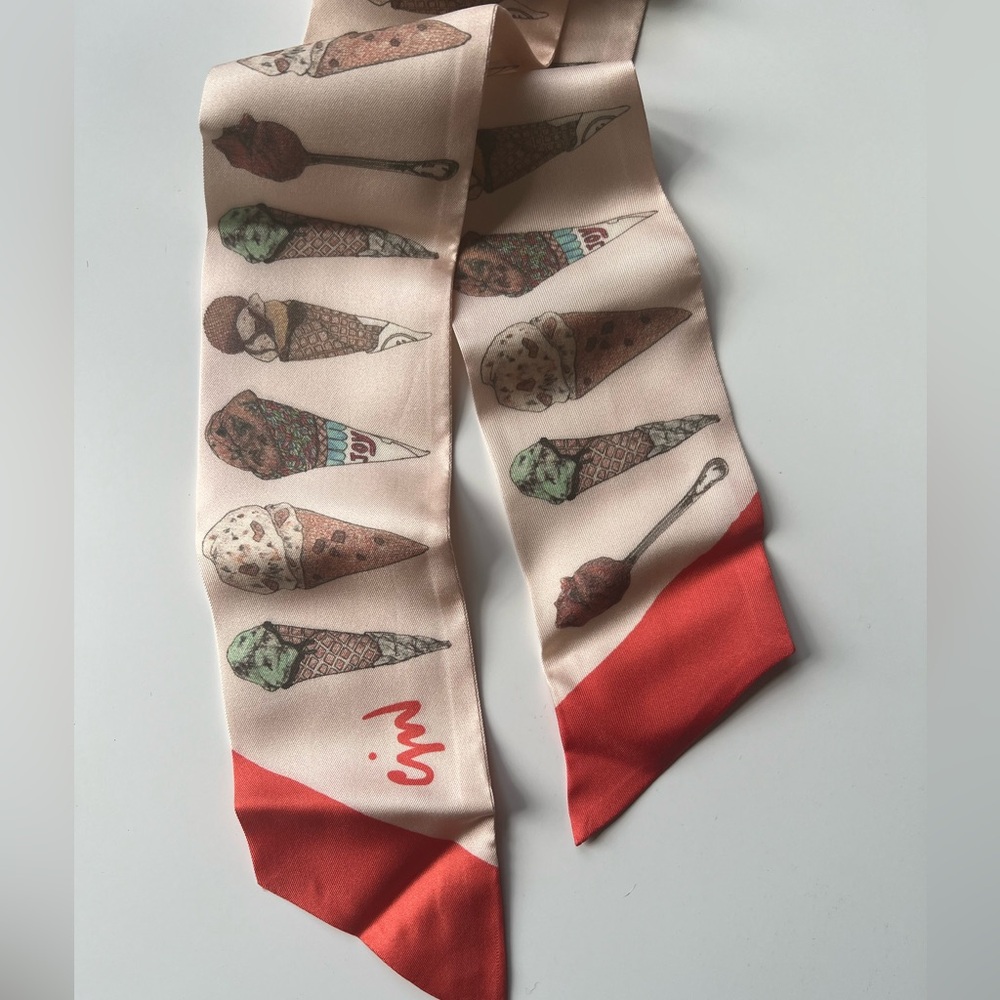 Elegant Pastel Colored Twill Silk Scarf - Picture 3 of 5